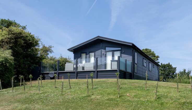 A lodge on the hillside at Woodland Falls